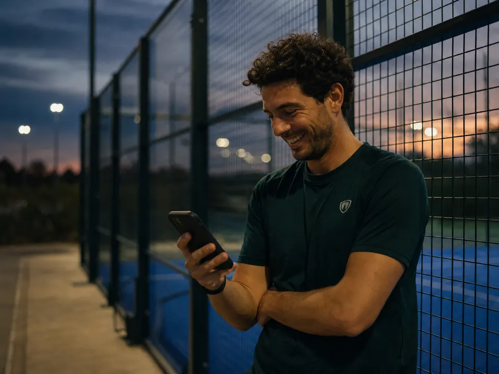 Organizer checking their phone after sharing a call